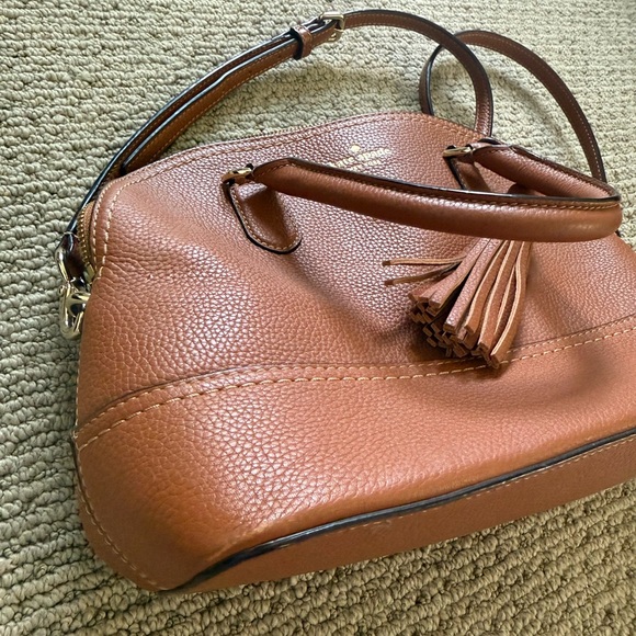 Kate Spade New York Carli McCall Brown Satchel Purse - Cognac Color - Picture 5 of 7